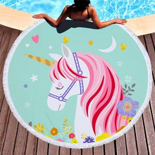 Load image into Gallery viewer, Unicorn Print Beach Towel Round /Summer - Ur Easy Way Shop