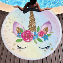 Load image into Gallery viewer, Unicorn Print Beach Towel Round /Summer - Ur Easy Way Shop