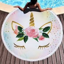 Load image into Gallery viewer, Unicorn Print Beach Towel Round /Summer - Ur Easy Way Shop