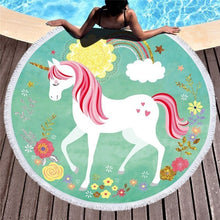 Load image into Gallery viewer, Unicorn Print Beach Towel Round /Summer - Ur Easy Way Shop