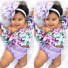 Load image into Gallery viewer, Baby Girls Floral Print Off Shoulder Set - Ur Easy Way Shop