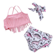 Load image into Gallery viewer, Girl Dinosaur Print Swimsuit &amp; Hair Strap Set - Ur Easy Way Shop