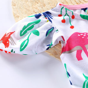 Baby/Girls Floral Dinosaur Print Dress - Ur Easy Way Shop