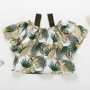 Baby/ Girls Leaf Print Top + Shorts Set - Ur Easy Way Shop