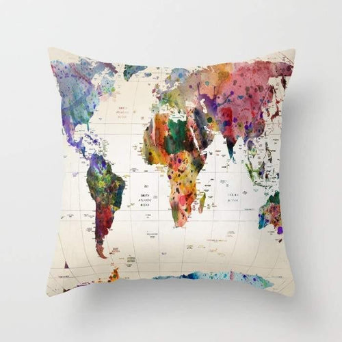 Map  Cover Throw Pillow Cover - Ur Easy Way Shop